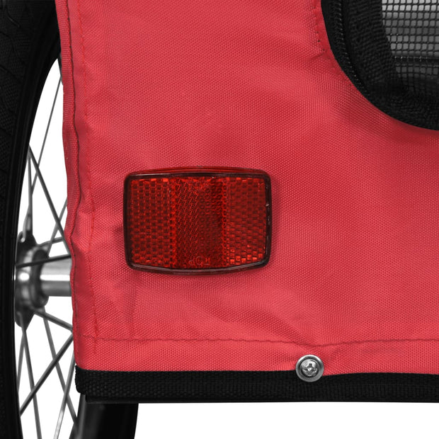 Pet Bike Trailer Red Oxford Fabric and Iron