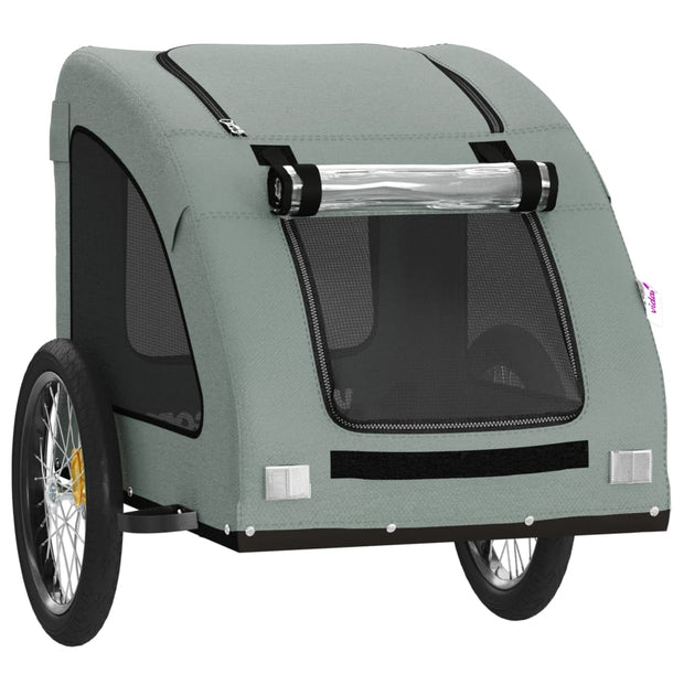 Pet Bike Trailer Gray Oxford Fabric and Iron