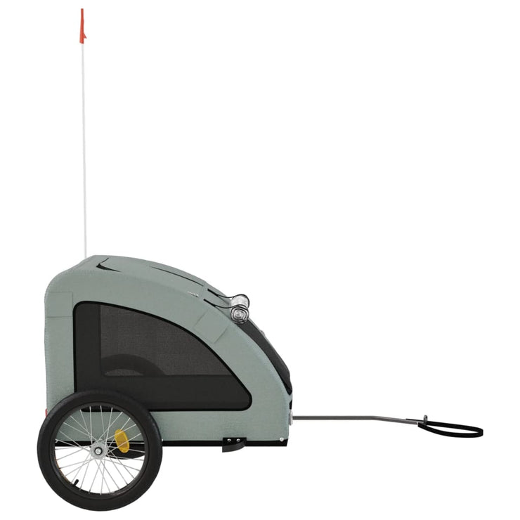 Pet Bike Trailer Gray Oxford Fabric and Iron