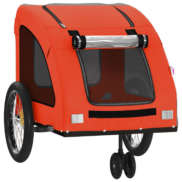 Pet Bike Trailer Orange and Gray Oxford Fabric and Iron