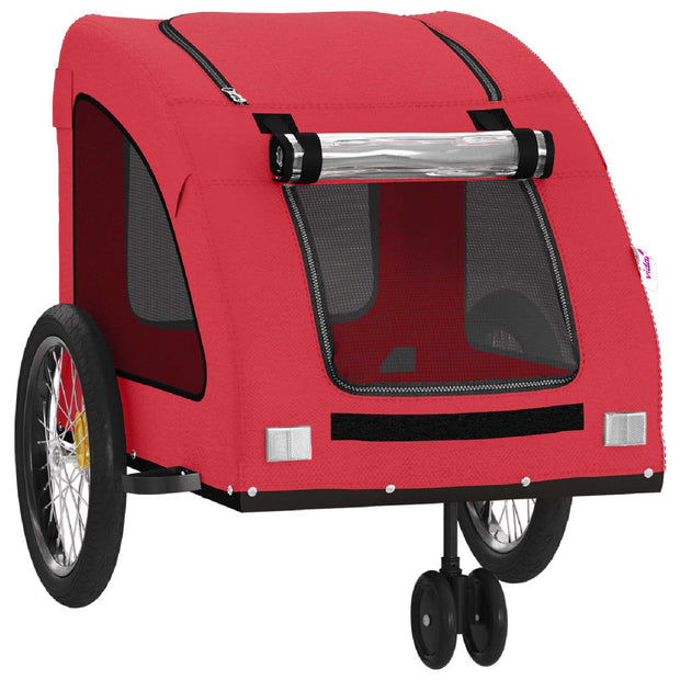 Pet Bike Trailer Red Oxford Fabric and Iron