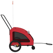 Pet Bike Trailer Red Oxford Fabric and Iron