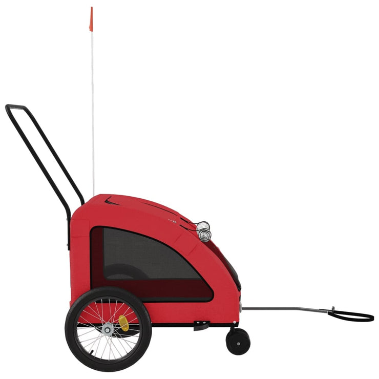 Pet Bike Trailer Red Oxford Fabric and Iron