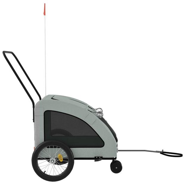 Pet Bike Trailer Gray Oxford Fabric and Iron