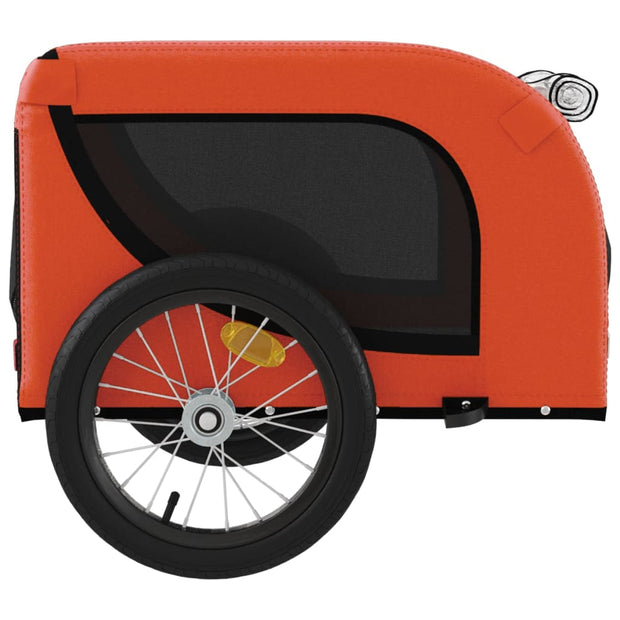 Pet Bike Trailer Orange and Black Oxford Fabric and Iron