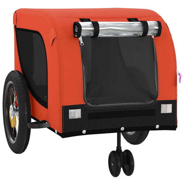 Pet Bike Trailer Orange and Black Oxford Fabric and Iron