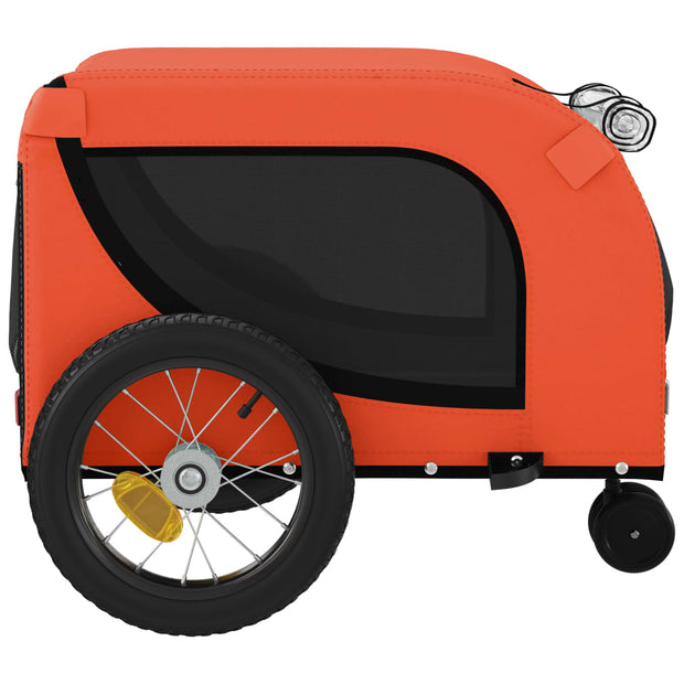 Pet Bike Trailer Orange and Black Oxford Fabric and Iron