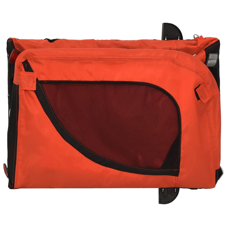 Pet Bike Trailer Orange and Black Oxford Fabric and Iron