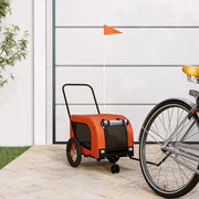 Pet Bike Trailer Orange and Black Oxford Fabric and Iron