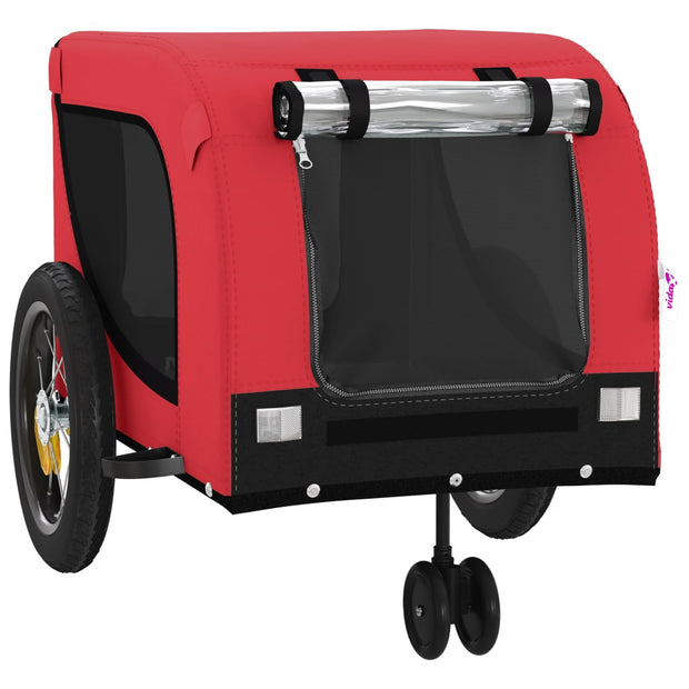 Pet Bike Trailer Red and Black Oxford Fabric and Iron