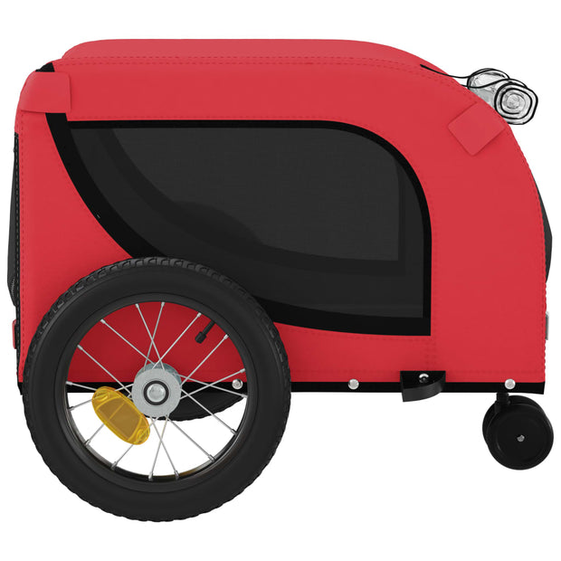 Pet Bike Trailer Red and Black Oxford Fabric and Iron