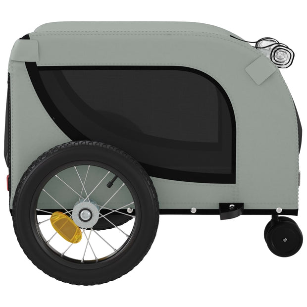 Pet Bike Trailer Gray and Black Oxford Fabric and Iron