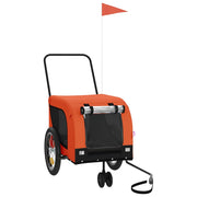 Pet Bike Trailer Orange and Black Oxford Fabric and Iron