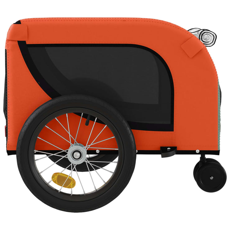 Pet Bike Trailer Orange and Black Oxford Fabric and Iron