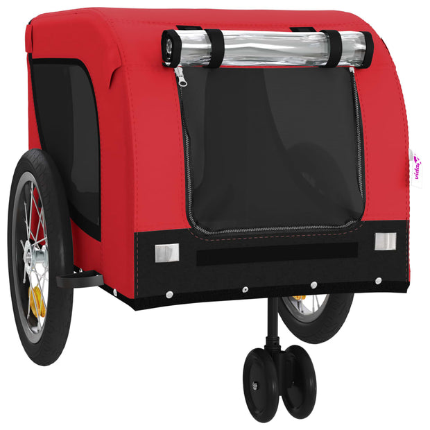 Pet Bike Trailer Red and Black Oxford Fabric and Iron