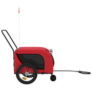 Pet Bike Trailer Red and Black Oxford Fabric and Iron