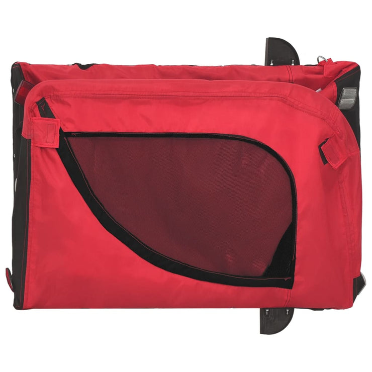 Pet Bike Trailer Red and Black Oxford Fabric and Iron