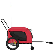 Pet Bike Trailer Red and Black Oxford Fabric and Iron