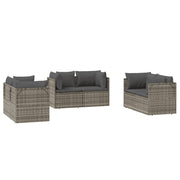 Patio Corner Sofas 6 pcs Gray 22.4"x22.4"x22" Poly Rattan