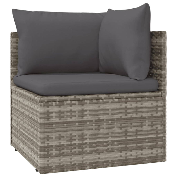 Patio Corner Sofas 6 pcs Gray 22.4"x22.4"x22" Poly Rattan