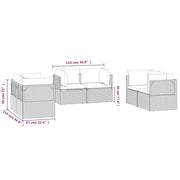 Patio Corner Sofas 6 pcs Gray 22.4"x22.4"x22" Poly Rattan