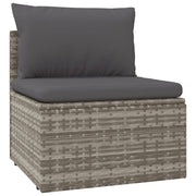 Patio Middle Sofas 4 pcs Gray 22.4"x22.4"x22" Poly Rattan