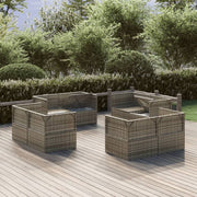 Patio Corner Sofas 8 pcs Gray 22.4"x22.4"x22" Poly Rattan