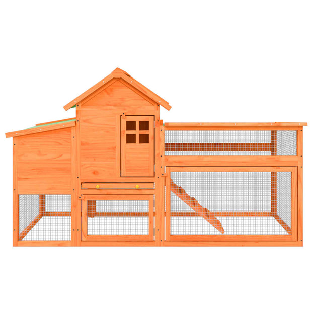 Chicken Coop Brown 73.4"x23"x44.5" Solid Wood Pine