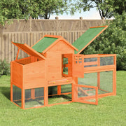 Chicken Coop Brown 73.4"x23"x44.5" Solid Wood Pine