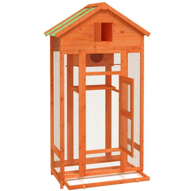 Bird House Brown 36"x20.9"x66.9" Solid Wood Pine