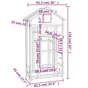 Bird House Brown 36"x20.9"x66.9" Solid Wood Pine