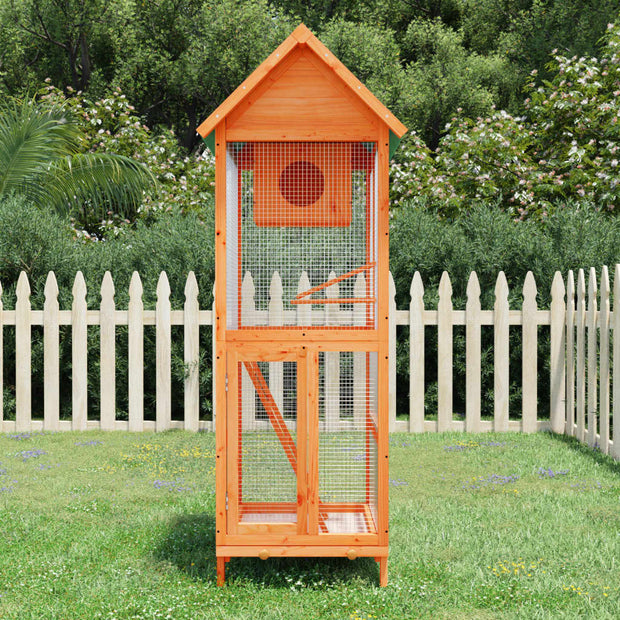 Bird House Brown 23.6"x23"x63" Solid Wood Pine