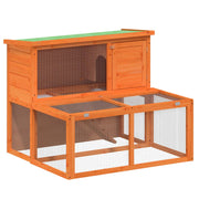 Rabbit Hutch Brown 40.2"x35.4"x33.3" Solid Wood Pine