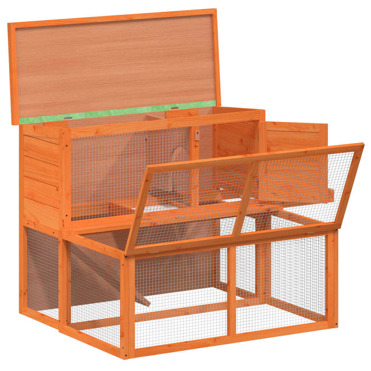 Rabbit Hutch Brown 40.2"x35.4"x33.3" Solid Wood Pine