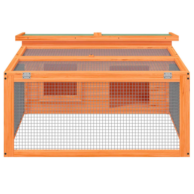 Rabbit Hutch Brown 46.3"x38.2"x18.7" Solid Wood Pine