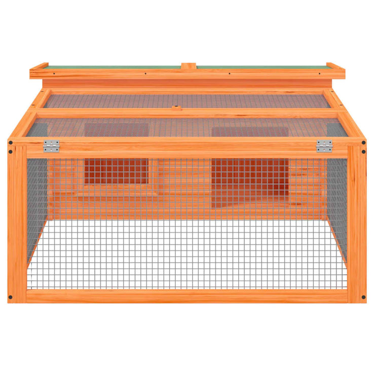 Rabbit Hutch Brown 46.3"x38.2"x18.7" Solid Wood Pine