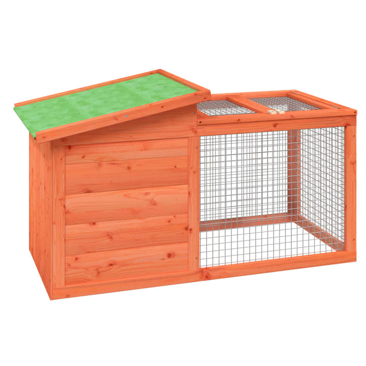 Rabbit Hutch Brown 39.6"x21.3"x21.7" Solid Wood Pine