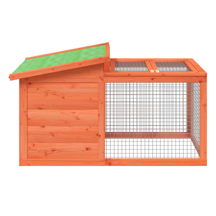 Rabbit Hutch Brown 39.6"x21.3"x21.7" Solid Wood Pine