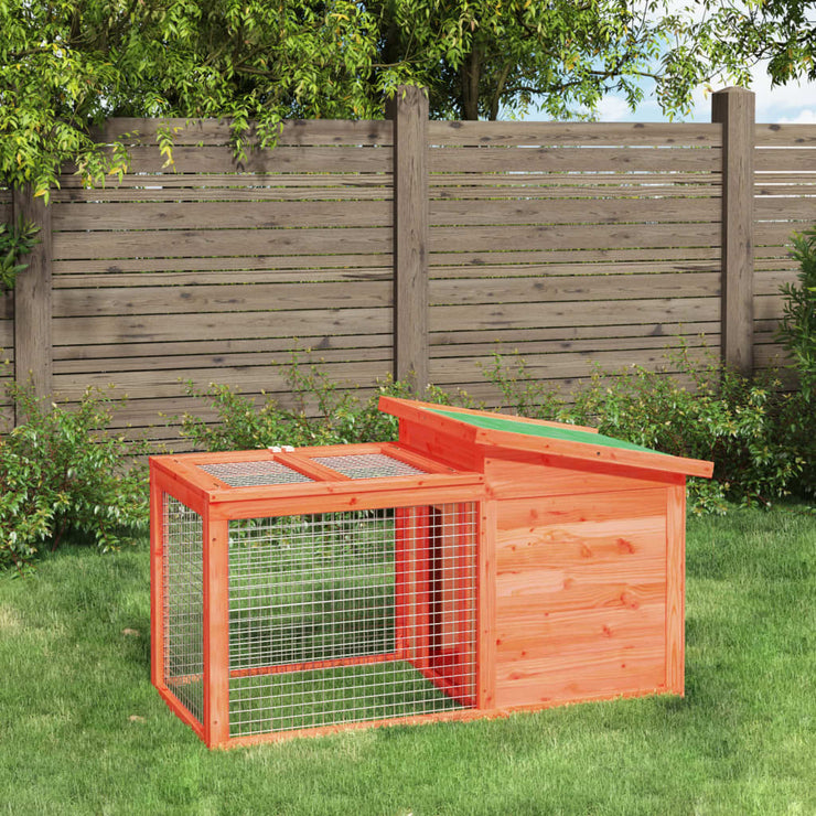 Rabbit Hutch Brown 39.6"x21.3"x21.7" Solid Wood Pine