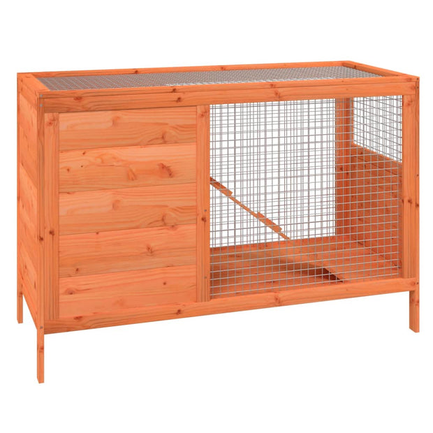 Rabbit Hutch Brown 40.6"x17.3"x27.4" Solid Wood Pine