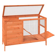 Rabbit Hutch Brown 40.6"x17.3"x27.4" Solid Wood Pine