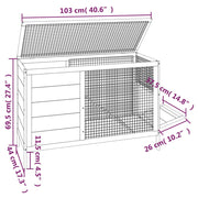 Rabbit Hutch Brown 40.6"x17.3"x27.4" Solid Wood Pine