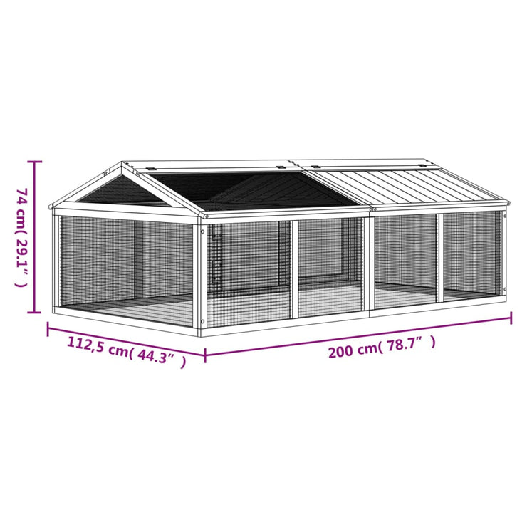 Run Box Brown 78.7"x44.3"x29.1" Solid Wood Pine