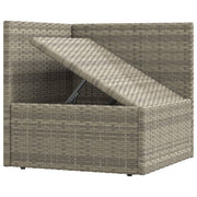 9 Piece Patio Lounge Set with Cushions Gray Poly Rattan