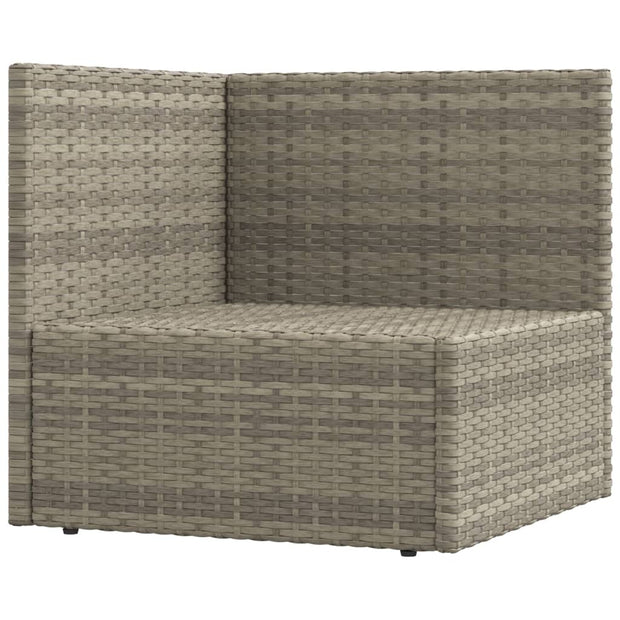 9 Piece Patio Lounge Set with Cushions Gray Poly Rattan