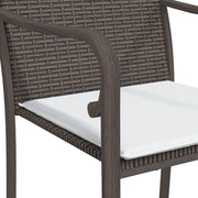 9 Piece Patio Dining Set with Cushions Poly Rattan and Steel