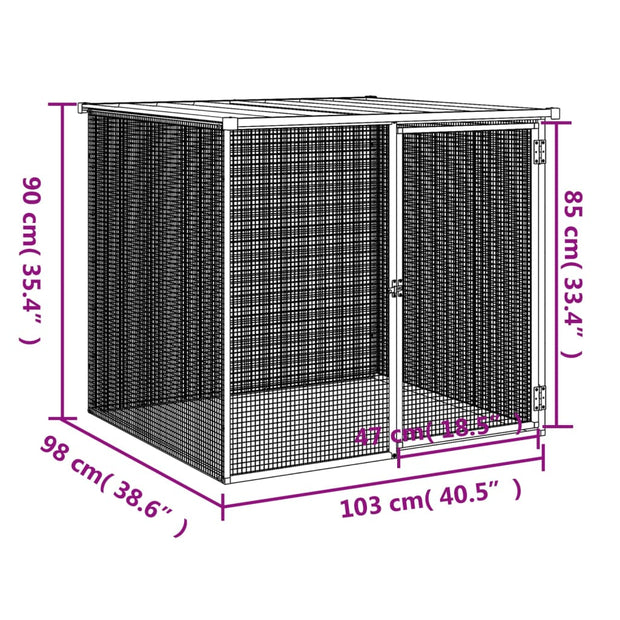 Chicken Cage with Roof Anthracite 40.6"x38.6"x35.4" Galvanized Steel