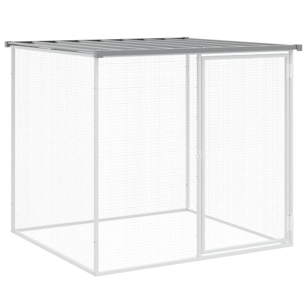 Chicken Cage with Roof Light Gray 40.6"x38.6"x35.4" Galvanized Steel