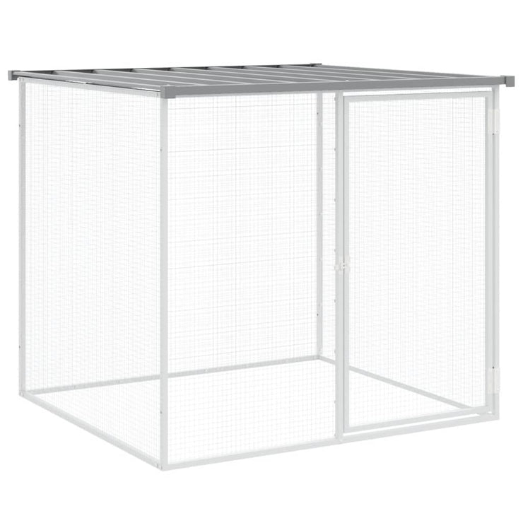 Chicken Cage with Roof Light Gray 40.6"x38.6"x35.4" Galvanized Steel