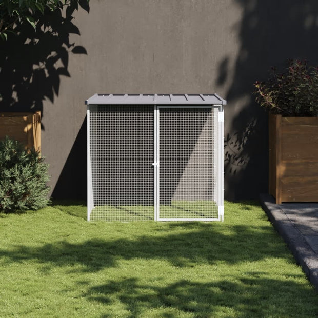 Chicken Cage with Roof Light Gray 40.6"x38.6"x35.4" Galvanized Steel